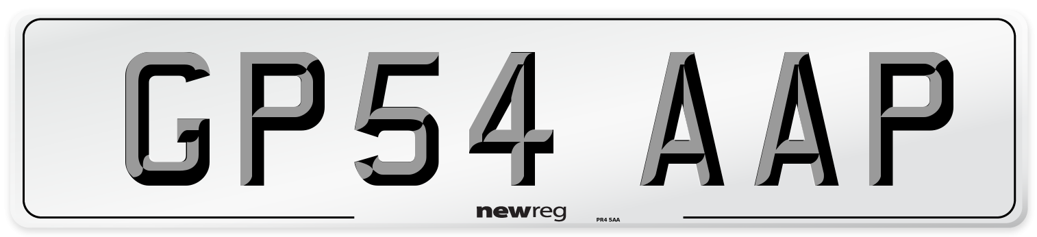GP54 AAP Number Plate from New Reg